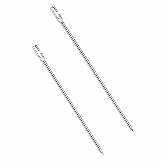 Open eye chromed steel bait needles for offshore fishing and bait rigging