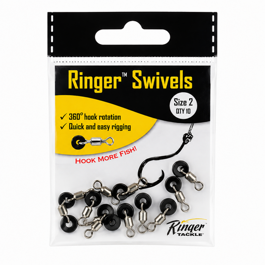 Ringer Swivels Size 2 10 pack for offshore fishing and bait rigging
