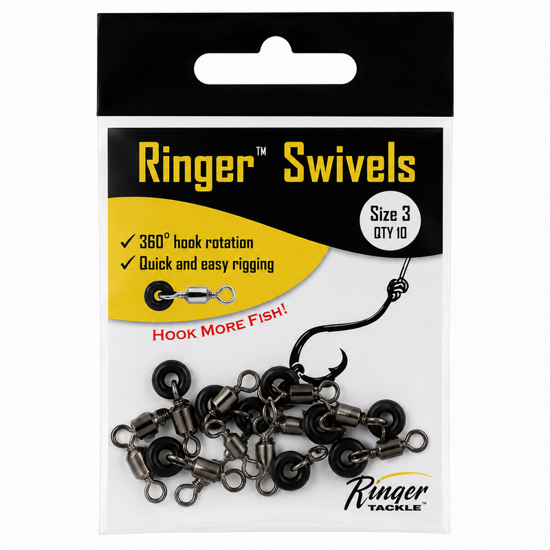 Load image into Gallery viewer, Ringer Swivels Size 3 10 pack for offshore fishing and bait rigging
