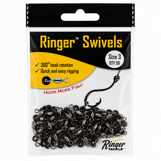 Ringer Swivels Size 3 50 pack for offshore fishing and bait rigging