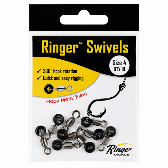 Ringer Swivels Size 4 10 pack for offshore fishing and bait rigging