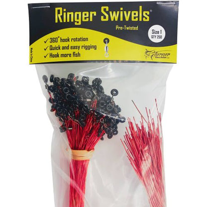 Ringer Swivels #1 Pre-Twisted Red Coated Copper Wire - QTY 250