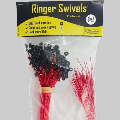 Load image into Gallery viewer, Ringer Swivels #1 Pre-Twisted Red Coated Copper Wire - QTY 250
