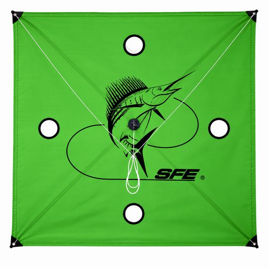 SFE All Purpose green offshore kite fishing kite with four holes
