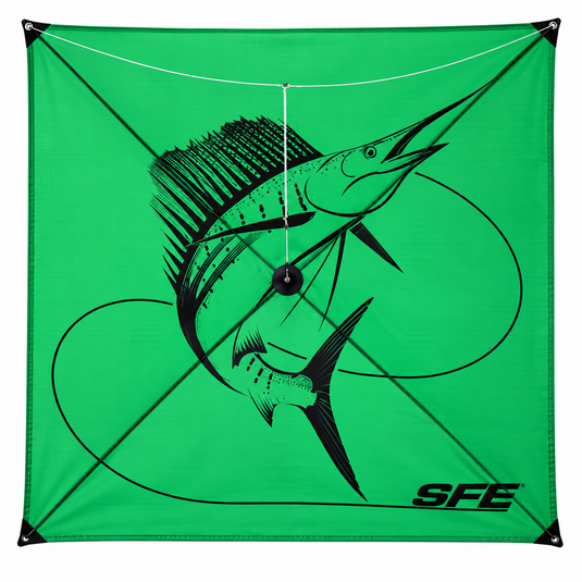 SFE green no hole offshore kite fishing kite