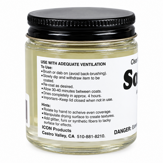 Back of Softex Clear Flexible Coating jar showing application directions and product instructions