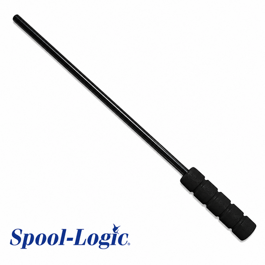 Spool-Logic bait rigging tool with black handle for offshore fishing and bait preparation