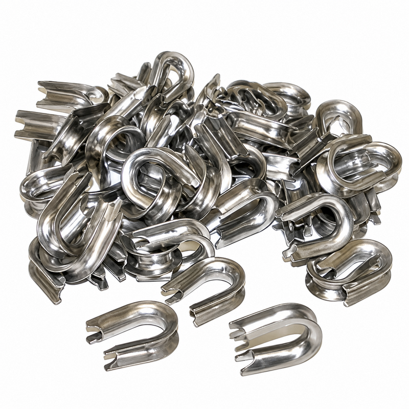 Load image into Gallery viewer, Stainless steel fishing thimbles for 400 to 600 lb leader line
