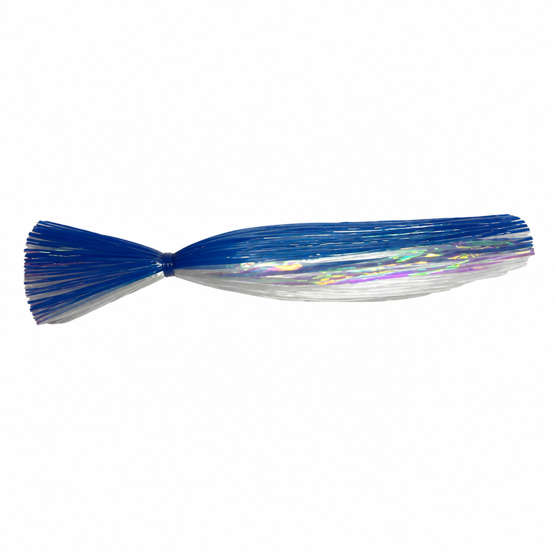 Load image into Gallery viewer, Stan Reuwer Sea Witch Blue/White hand-tied offshore trolling lure for kingfish and sailfish
