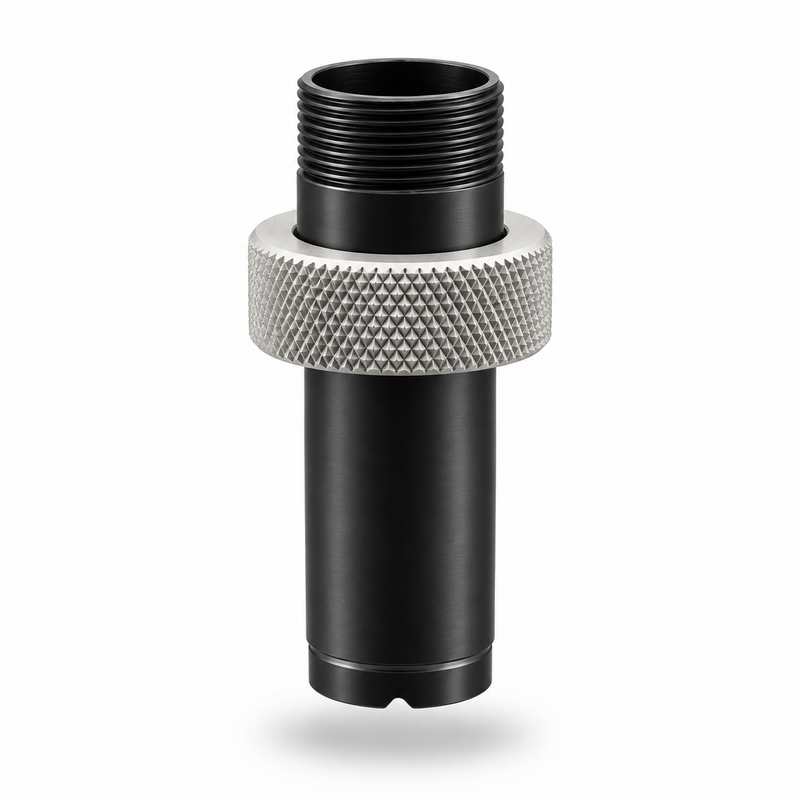 Load image into Gallery viewer, Stuart Z-Butt Adapter #4 to #2 Black with Silver Collet Nut
