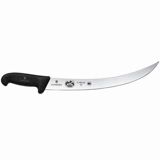 Victorinox 10-inch curved breaking knife with black handle and stainless steel blade