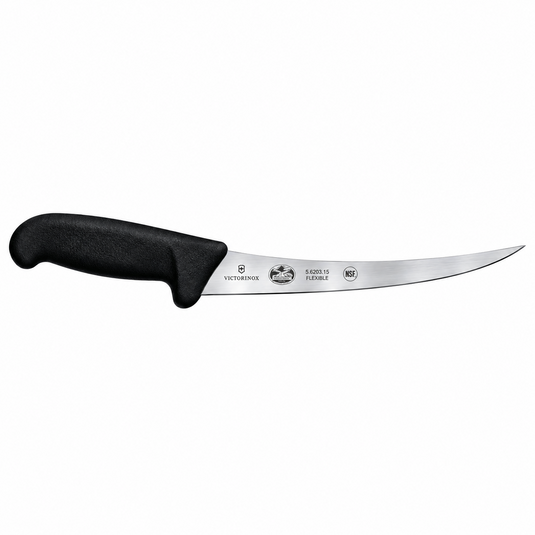 Victorinox flexible fillet knife with black handle and stainless steel blade