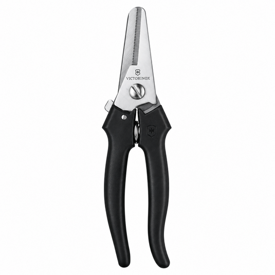 Victorinox stainless steel utility shears with black ergonomic handles