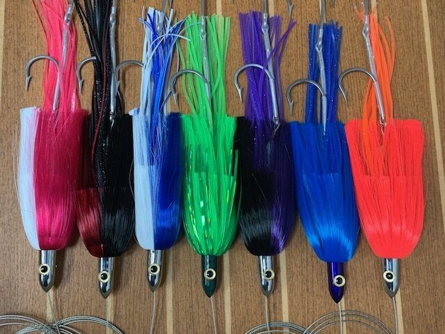 Load image into Gallery viewer, "Junkanoo" Wahoo Lure Rigged on Stainless Steel Double Hookset

